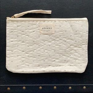 Sezane quilted clutch (with strap wristlet)
